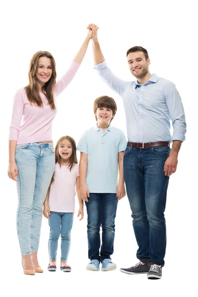 Familj bildar form av hem — Stockfoto