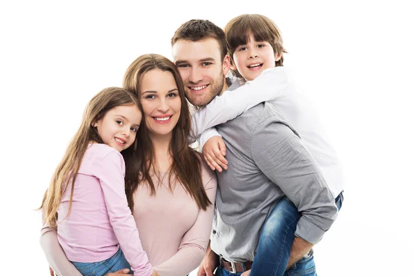 Happy family with little kids Stock Picture
