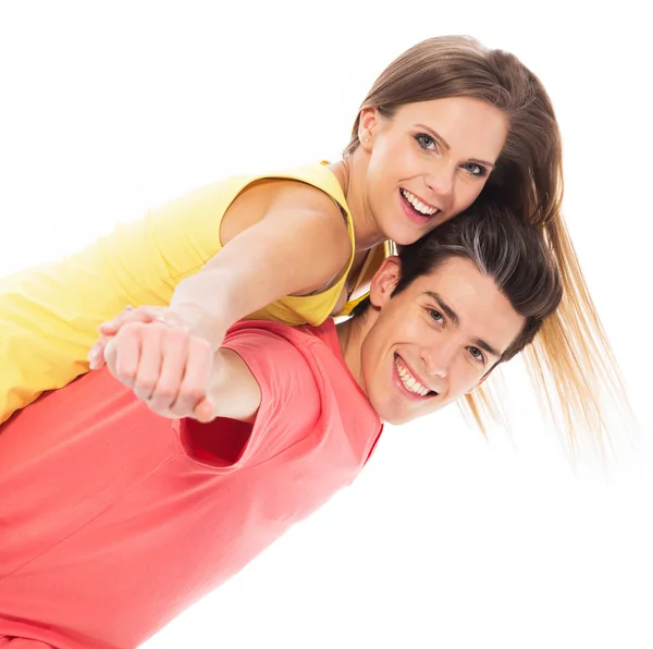 Jovem casal sorrindo — Fotografia de Stock