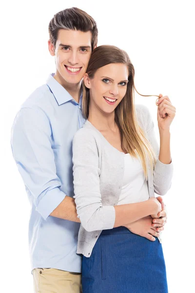 Joven pareja sonriendo — Foto de Stock