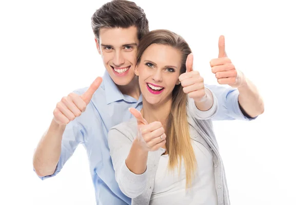 Jovem casal sorrindo — Fotografia de Stock