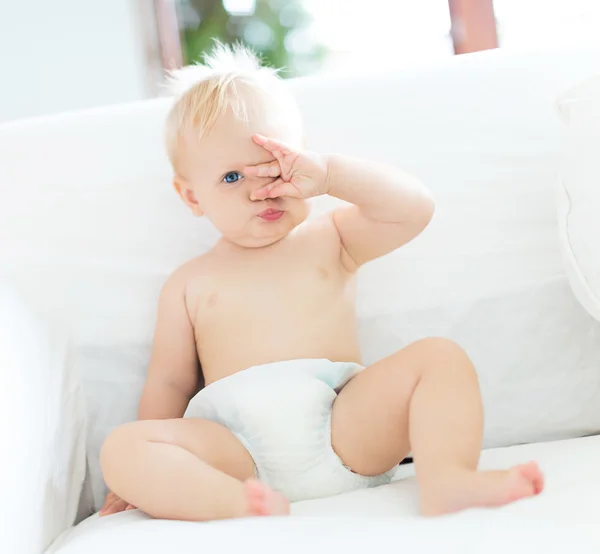 Baby with blue eyes Royalty Free Stock Images