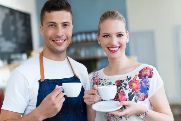 Proprietari di piccole imprese in caffetteria — Foto Stock