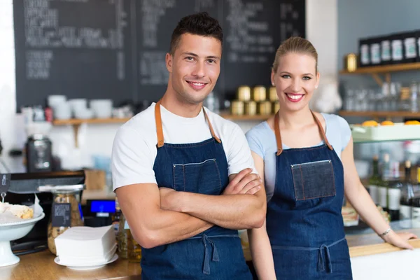 Small business owners in coffee shop — Stock Photo, Image