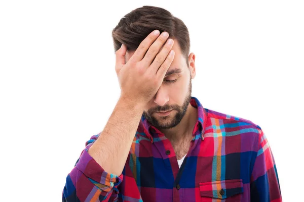 Hombre con dolor de cabeza — Foto de Stock