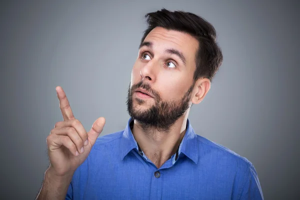 Hombre señalando dedo — Foto de Stock