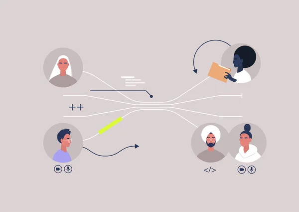 Organigramme Représentant Système Des Affectations Travail Schéma Des Tâches Travail — Image vectorielle