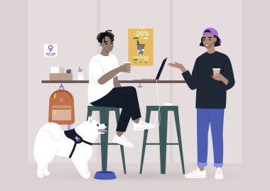 İki bin yıl boyunca kafede sohbet ettik. Köpek dostu bir yer.