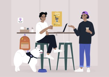 İki bin yıl boyunca kafede sohbet ettik. Köpek dostu bir yer.