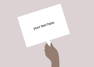 Uzay şablonunu, metnini buraya kopyala, levha tutan bir el, politik hareket, aktivist çalışma