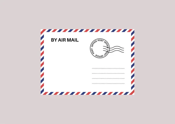 Een Geïsoleerde Luchtpost Enveloppe Postkantoor Dienst — Stockvector