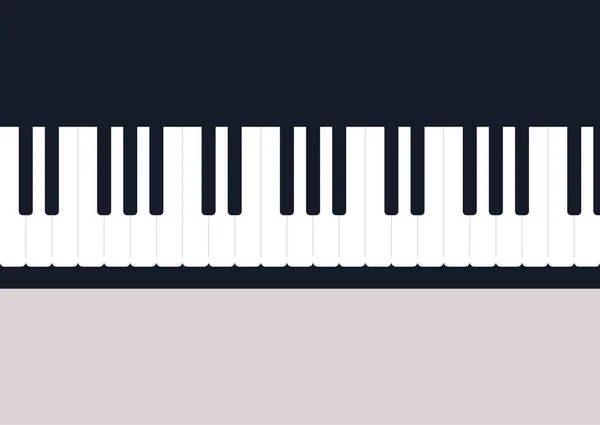 Piyano Tuşlarının Üst Görüntüsü Bir Kopya Uzay Müzik Konsepti — Stok Vektör