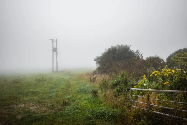 Pendeen, Cornwalli, Wielka Brytania: Krajobraz wiejski we mgle — Zdjęcie stockowe