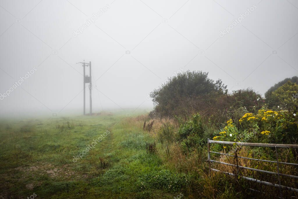 Pendeen, Cornwalli, UK: Rural landscape in the mist
