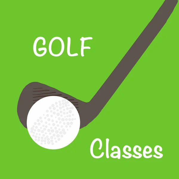 Kij golfowy ręcznie rysowane tekst i ręka w białej rękawicy — Wektor stockowy