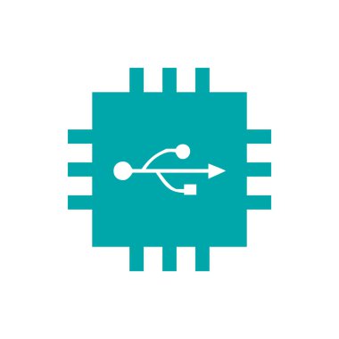 Usb sembol simgesi. Düz biçim tasarım resimleme simgesini kavra.