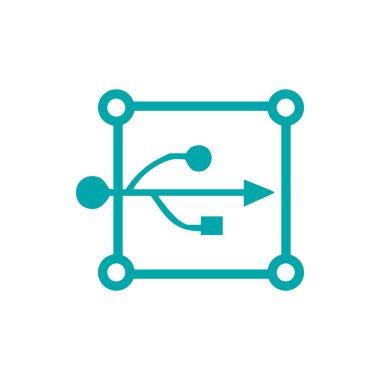 Usb sembol simgesi. Düz biçim tasarım resimleme simgesini kavra.