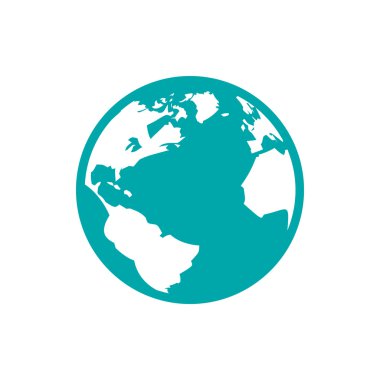 Dünya ikonu. Dünya ikonu. Düz biçim tasarım resimleme simgesini kavra.