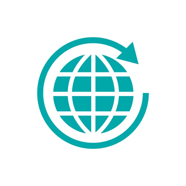 Ikona Globu Ikona Świata Koncepcja Płaski Styl Projekt Ikona Ilustracji — Zdjęcie stockowe