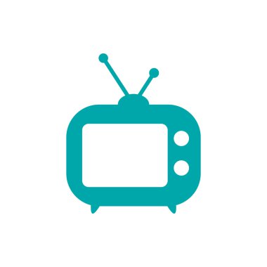 Televizyon ikonu. Düz biçim tasarım resimleme simgesini kavra.