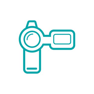 Video kamera simgesi. Düz biçim tasarım resimleme simgesini kavra.