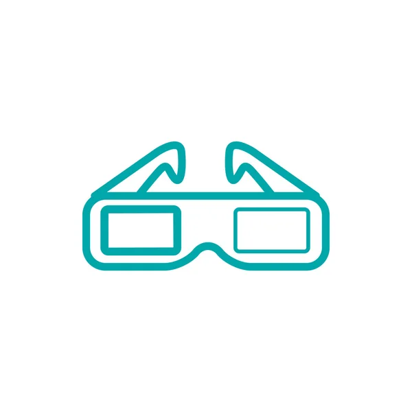 3D movie icon. 3D cinema glasses icon. Concept flat style design illustration icon.