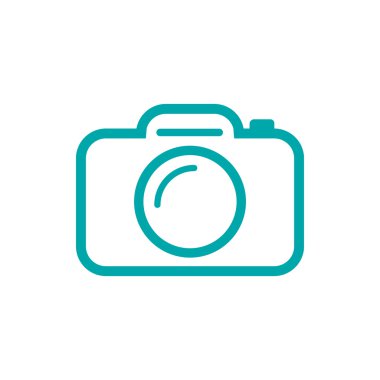 Kamera simgesi. Düz biçim tasarım resimleme simgesini kavra.