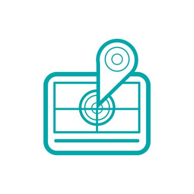 GPS simgesi. Yönlendirme simgesi. Düz biçim tasarım resimleme simgesini kavra.