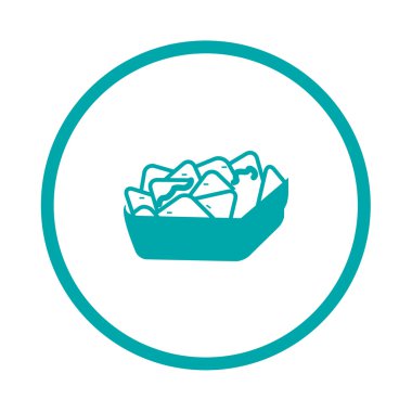 Nachos ikonu. Düz biçim tasarım resimleme simgesini kavra.