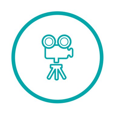 Video kamera simgesi. Düz biçim tasarım resimleme simgesini kavra.