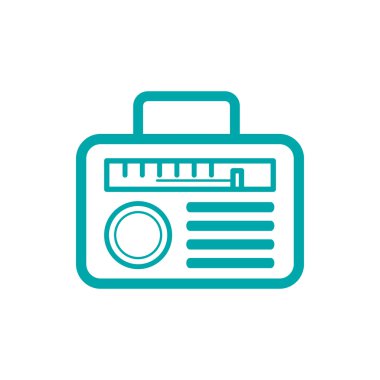 Radyo ikonu. Düz biçim tasarım resimleme simgesini kavra.