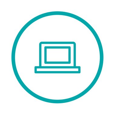 Dizüstü bilgisayar simgesi. Kişisel bilgisayar simgesi. Düz biçim tasarım resimleme simgesini kavra.