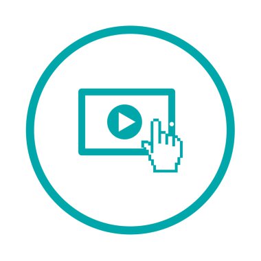 Film ikonu. Düz biçim tasarım resimleme simgesini kavra.