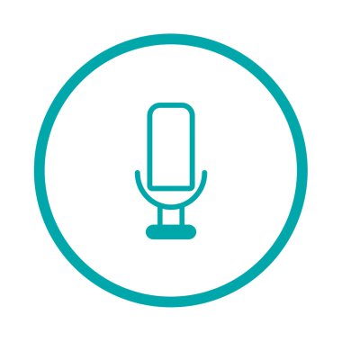 Mikrofon simgesi. Düz biçim tasarım resimleme simgesini kavra.