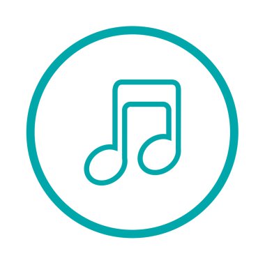 Müzik Not simgesi. kavram düz stil tasarım çizim simgesi.