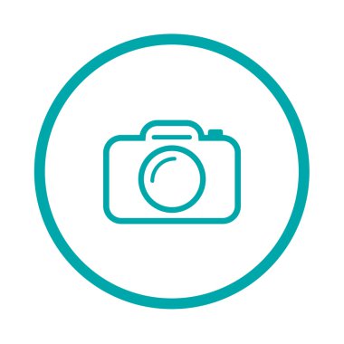 Kamera simgesi. Düz biçim tasarım resimleme simgesini kavra.