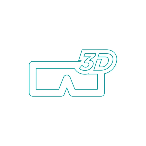 3D映画アイコン 3D映画用メガネのアイコン コンセプトフラットスタイルデザインイラストアイコン — ストック写真