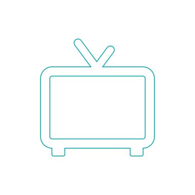 Televizyon ikonu. Düz biçim tasarım resimleme simgesini kavra.