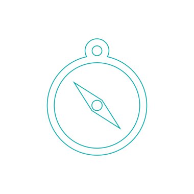 Pusula simgesi. Yönlendirme simgesi. Seyahat ikonu. Hayatta kalma ikonu. Düz biçim tasarım resimleme simgesini kavra.