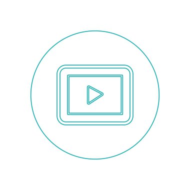 Film ikonu. Düz biçim tasarım resimleme simgesini kavra.