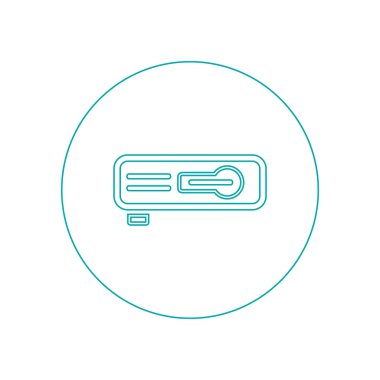 Projektör simgesi. Düz biçim tasarım resimleme simgesini kavra.