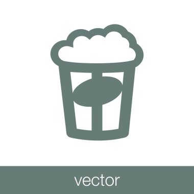 Patlamış mısır ikonu. Düz biçim tasarım resimleme simgesini kavra.