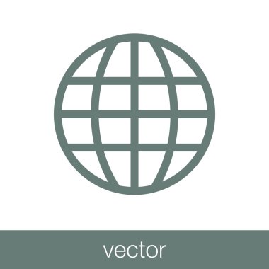 Dünya ikonu. Dünya ikonu. Düz biçim tasarım resimleme simgesini kavra.