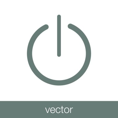 Güç düğmesi simgesi. Düz biçim tasarım resimleme simgesini kavra.