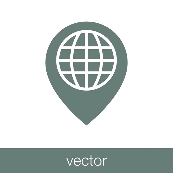 Globe Icon World Icon Concept Flat Style Design Illustration Icon — 스톡 벡터