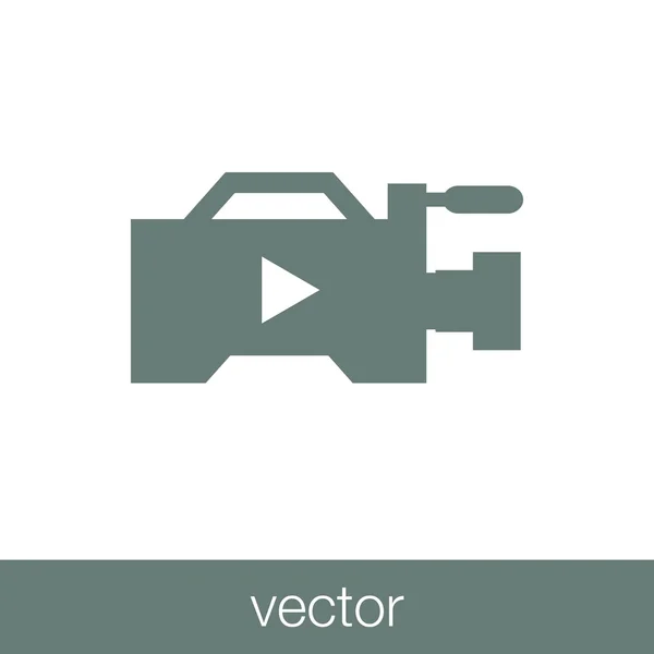 Video Camera Icon Concept Flat Style Design Illustration Icon — Stock Vector