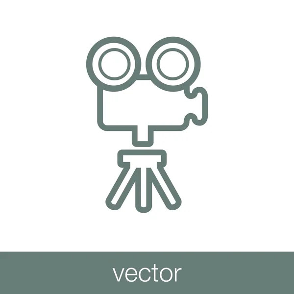 Icono Cámara Vídeo Icono Ilustración Diseño Estilo Plano Concepto — Vector de stock