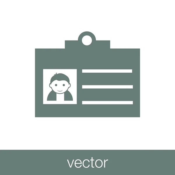 Identification Card Icon Icon Concept Flat Style Design Illustration Icon — ストックベクタ