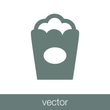 Patlamış mısır ikonu. Düz biçim tasarım resimleme simgesini kavra.