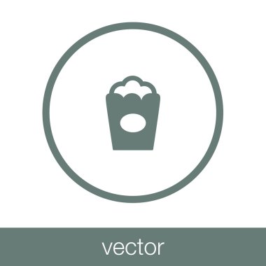 Patlamış mısır ikonu. Düz biçim tasarım resimleme simgesini kavra.